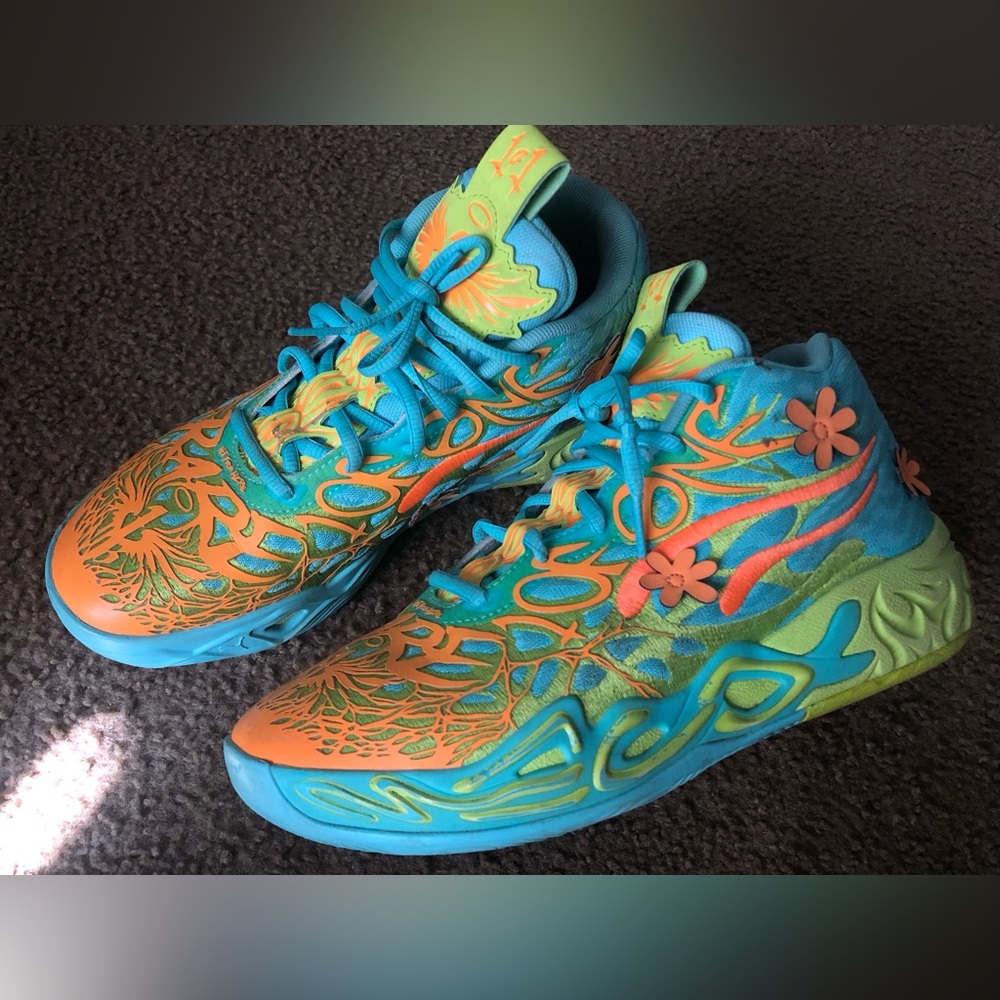 Puma Scooby Doo Love The Bay Basketball Shoes Men's Size 7.5 Teal Orange
